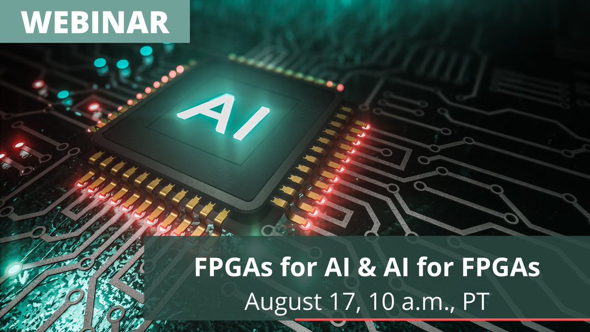 Open Source FPGA (@osfpga) on Twitter photo Save the date - Webinar on FPGAs for AI and AI for FPGAs hosted by OSFPGA. Learn about the recent innovations in DL-optimized FPGA architecture using AI. Register at bit.ly/3bqjwVi
<a href="/drnsherwani/">Dr. Naveed Sherwani</a> #OpenSource #Artificial_Intelligence Save the date - Webinar on FPGAs for AI and AI for FPGAs hosted by OSFPGA. Learn about the recent innovations in DL-optimized FPGA architecture using AI. Register at bit.ly/3bqjwVi
<a href="/drnsherwani/">Dr. Naveed Sherwani</a> #OpenSource #Artificial_Intelligence