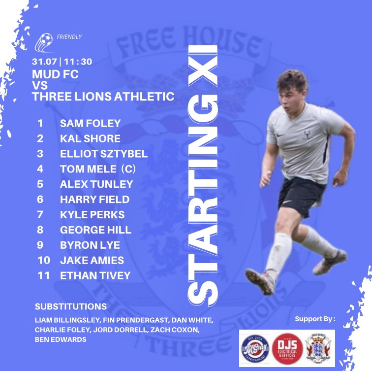 Three Lions Athletic 3-0 MUD FC

Good win but more importantly a much needed run out

Debut goal for <a href="/George_Hill25/">George</a> 🤝

Tit of the day- Zach Coxon
🦁🦁

#UTL