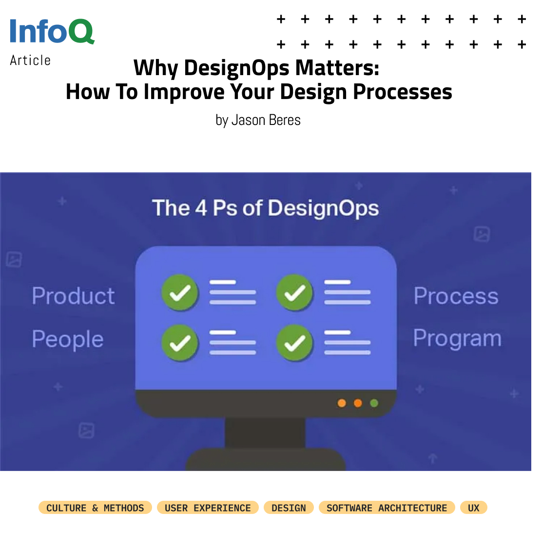 InfoQ's tweet photo. Where #DesignProcesses are sometimes more complex, dispersed & chaotic than they should be, the need for #DesignOps as a strategic function is a must.
Learn more about DesignOps in this #InfoQ article by @jasonberes: https://t.co/O5hps5Lnm7
#Design #UserExperience #UX https://t.co/d9Pd7hv4bE