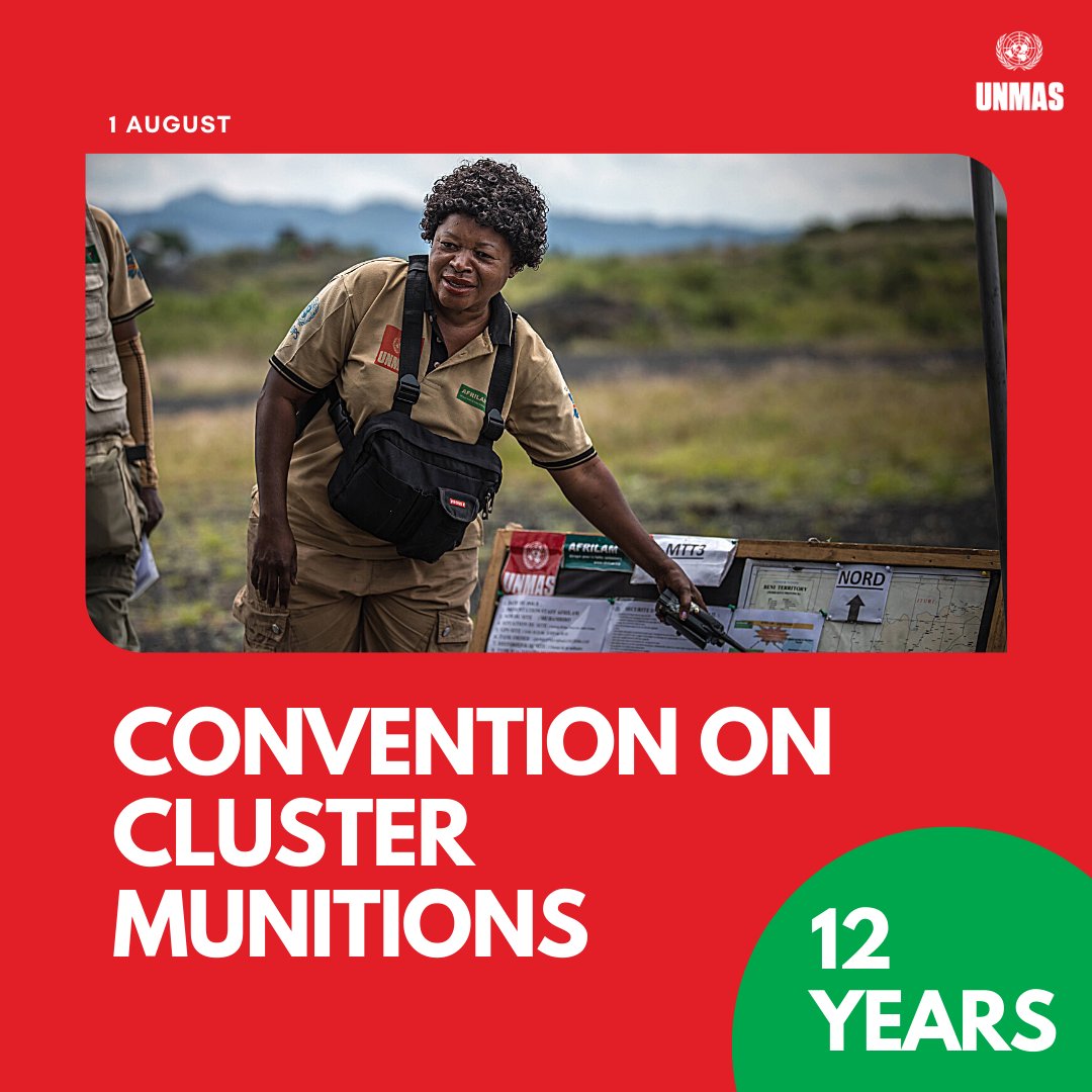 UNMAS's tweet photo. 📅 Today marks the 12th anniversary of the Convention on Cluster Munitions @ISUCCM 

👇 The Tenth Meeting of States Parties to the Convention on Cluster Munitions (#10MSP) will happen later this month: https://t.co/U04kIZWeHF https://t.co/ymAvri9hwu