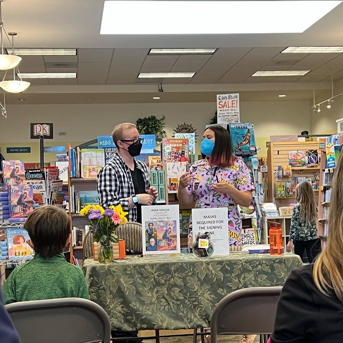 matokah's tweet photo. What a lovely event at @YAatBooksInc in San Francisco to celebrate the release of @GrahSeeYa’s debut novel, Boys I Know, last night. If you haven’t read this sex-positive story about a high school senior navigating relationships and her cultural heritage yet, get on it! https://t.co/qigbfrhKXS