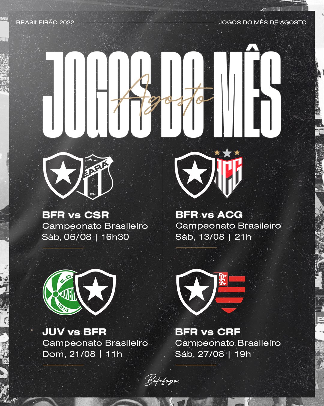 Botafogo de Futebol e Regatas - Quer saber os próximos jogos do Botafogo?  Acompanhe o calendário no aplicativo do Fogão! Baixe o seu na Apple Store  ou no Google Play. www.botafogo.com.br/app Dica