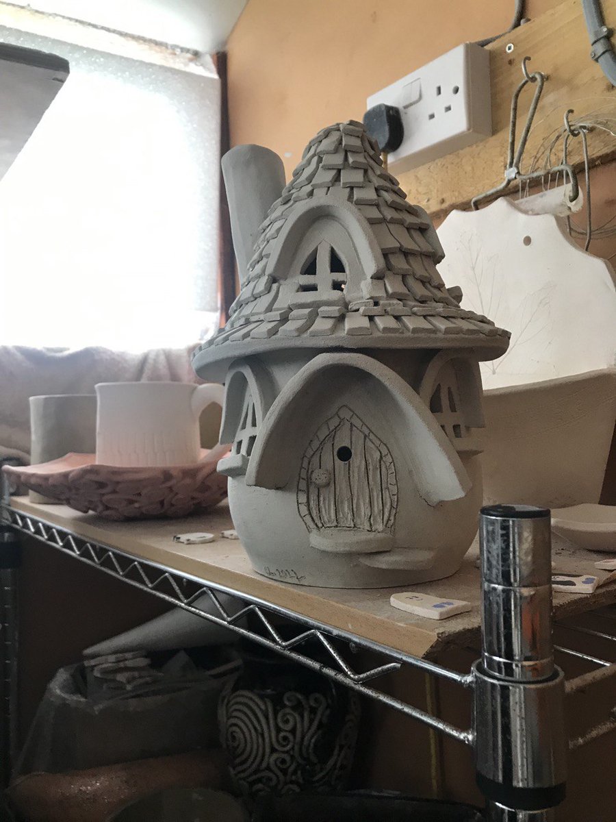 connie_larsson's tweet photo. making more fairy houses as I need to go to the magic world were everything can just be. #fairyhouse #magic #ceramics #love #handbuild #clay https://t.co/dOhqJtTxl2