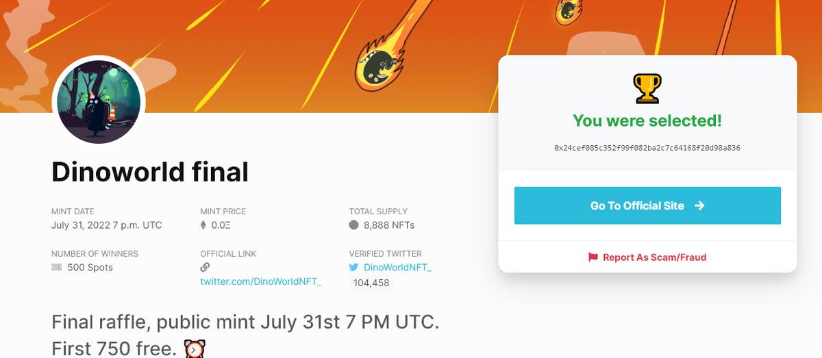jonujoxedu's tweet photo. @DinoWorldNFT_ why doesn't it show that I have WL?
@DinoWorldNFT_ https://t.co/Df6aF9BRmv
