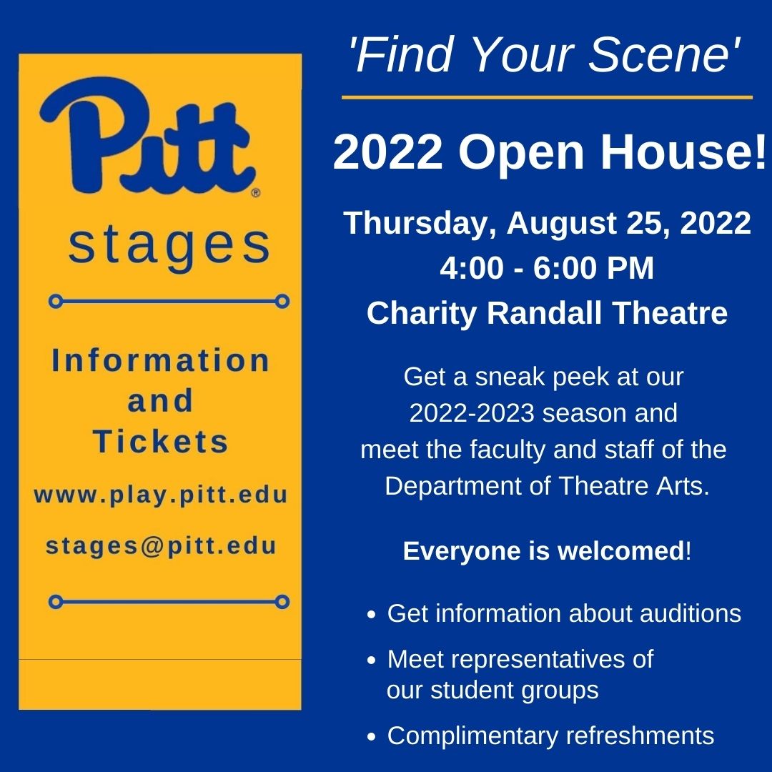 UPittStages's tweet photo. Stop by our OPEN HOUSE - and learn about the Department of Theatre Arts!

#pittstages #arrivalsurvival22 https://t.co/BxRmyQmxs3