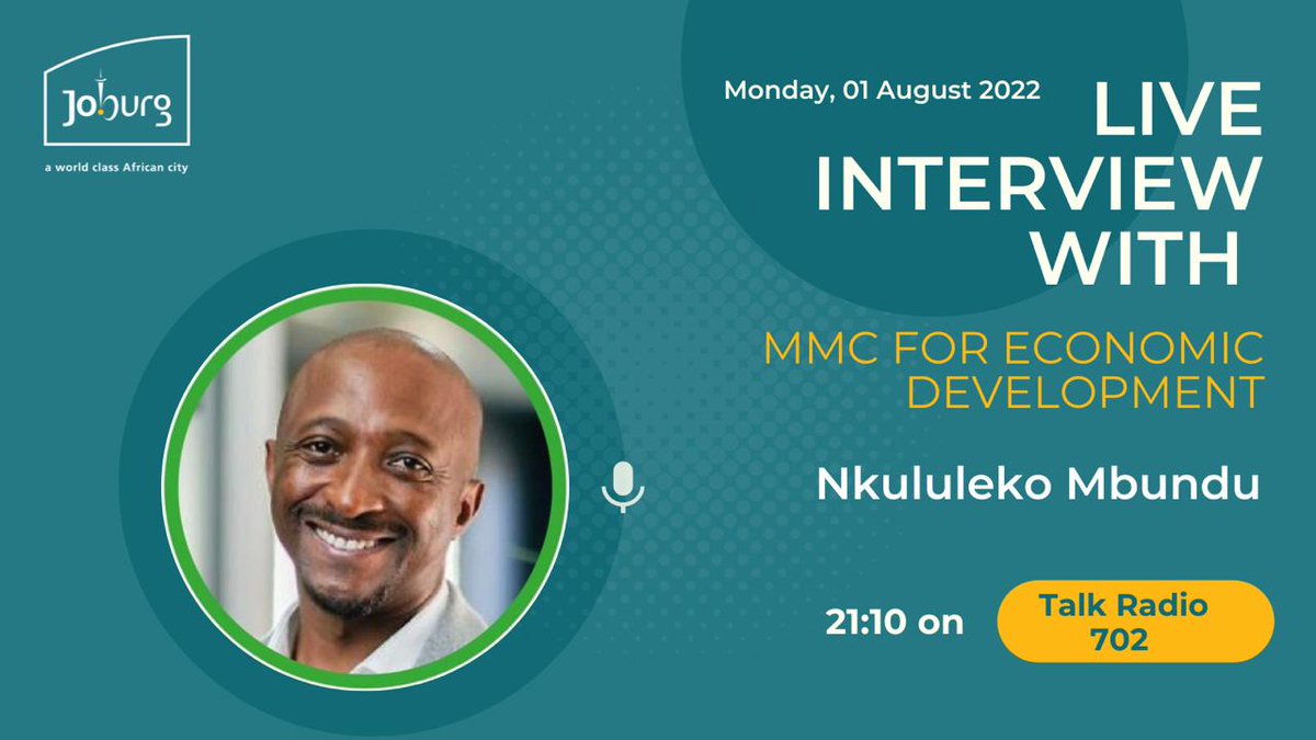 Join MMC <a href="/NkuliMbundu/">Nkuli Mbundu</a> tonight at 21h10 as he chats to Aubrey Masango about all things #InformalTrading in the <a href="/CityofJoburgZA/">City of Joburg</a>. #VerifyingInformalTraders #EconomicDevelopment #RejuvinatingJoburg