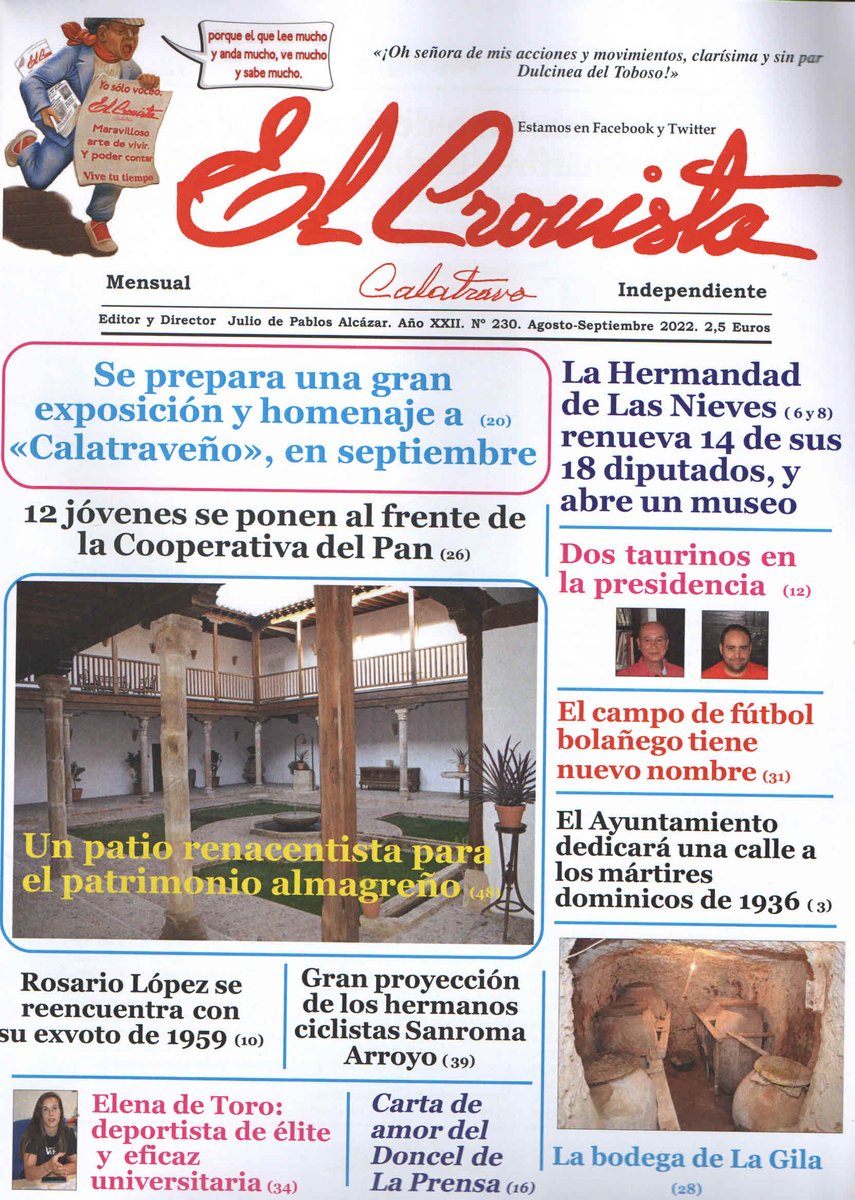 ¿Sabías que de este modesto periódico se hacen 500 ejemplares cada mes, y que la práctica totalidad se venden?
 ¿Y que el total de lectores que lo siguen puede ser de unos 5.000 ?
      Y sin embargo ¿sabes que ciertas páginas que se ofrecen gratis total no llegan a ese número?.
