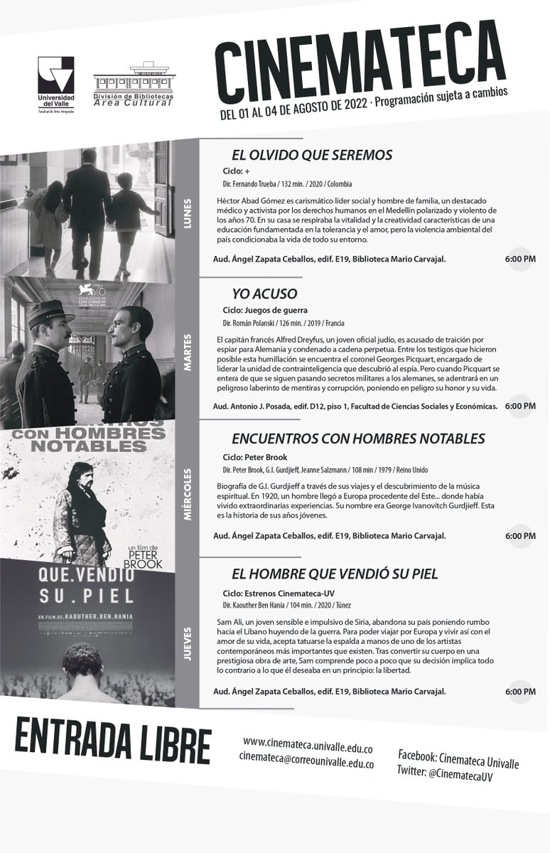 CinematecaUV's tweet photo. Vea del 1 al 4 de agosto en @UnivalleCol 
https://t.co/gvwZ5Dj0Lg https://t.co/AiudN0WHrR