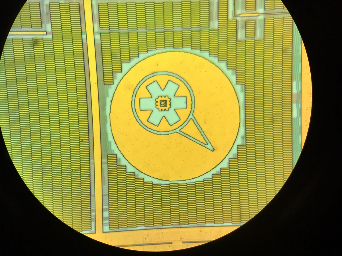 Diving into our ASIC's details manufactured by <a href="/XFAB_FOUNDRY/">X-FAB</a> in a 350 nm process. In the pictures below you can identify the analog and digital parts of our circuit as well as our crystal clear logo!
#electronics #engineering #semiconductor