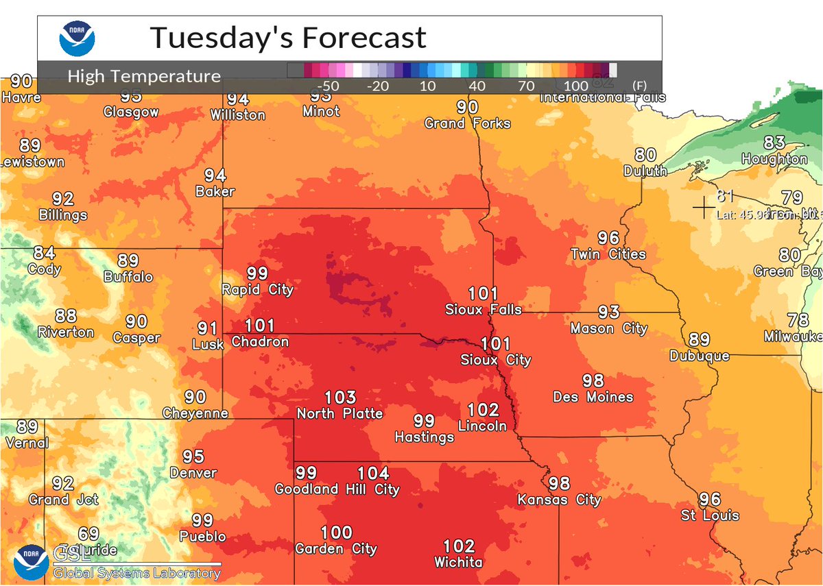 Heat Builds Quickly Into The Northern And Central Plains Tomorrow With Heat builds quickly into the northern and central plains tomorrow with
