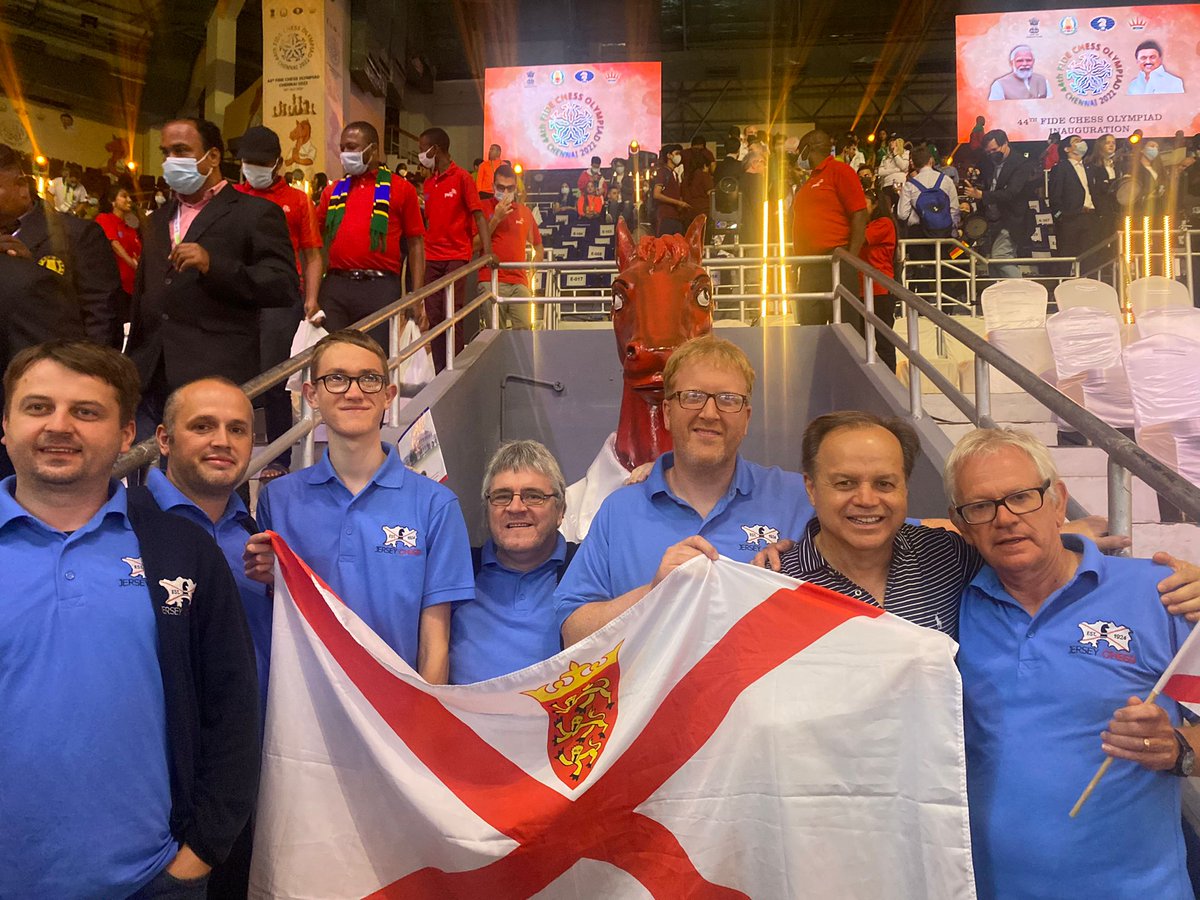 JerseyChess's tweet photo. Meanwhile the Jersey Open Team have had some excellent individual performances with Paul C making a draw today vs an International Master and Jem Gurner beating a FIDE Master. The team is on 1/4 after beating Central African Republic. Best of luck for tomorrow! 🍀  #ChessOlympiad https://t.co/RMFH74SkCt