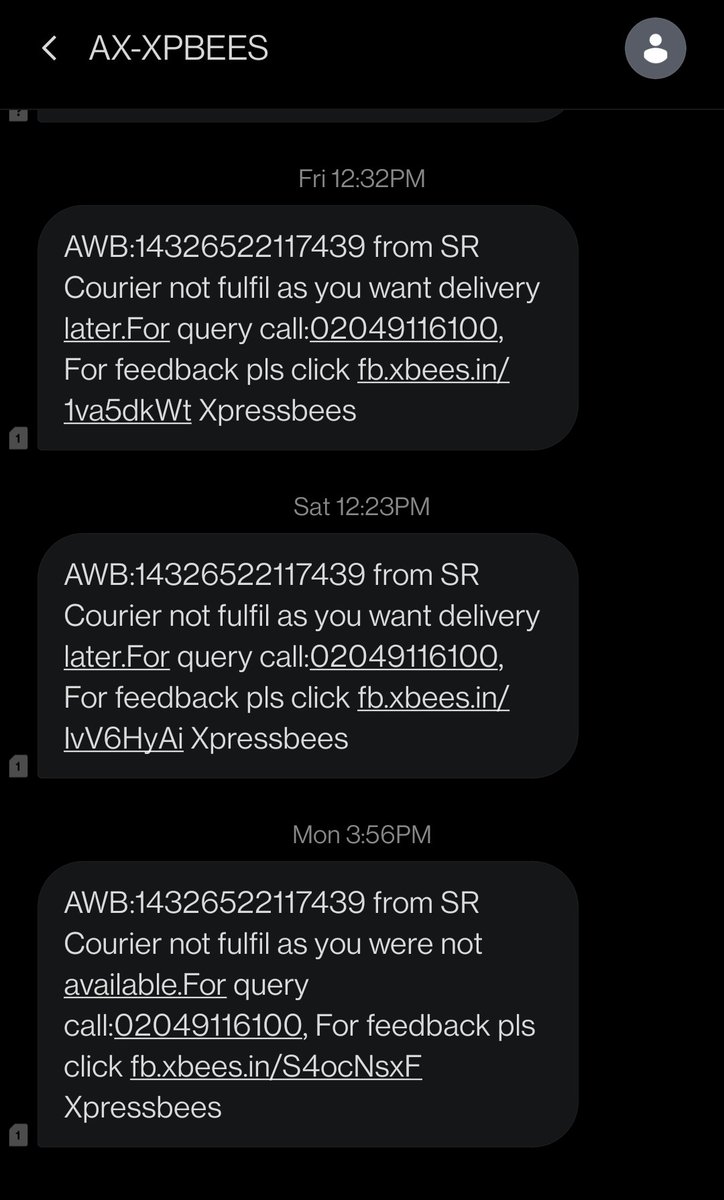 PickleMeNot1's tweet photo. @XpressBees_IN @ShiprocketIndia 
I received the below messages that I want a delivery later. I have not selected any "later delivery" option. Also I was very much available for delivery. The delivery guy called and cut the phone abruptly after which I received the last message https://t.co/r3q8GdBG2v