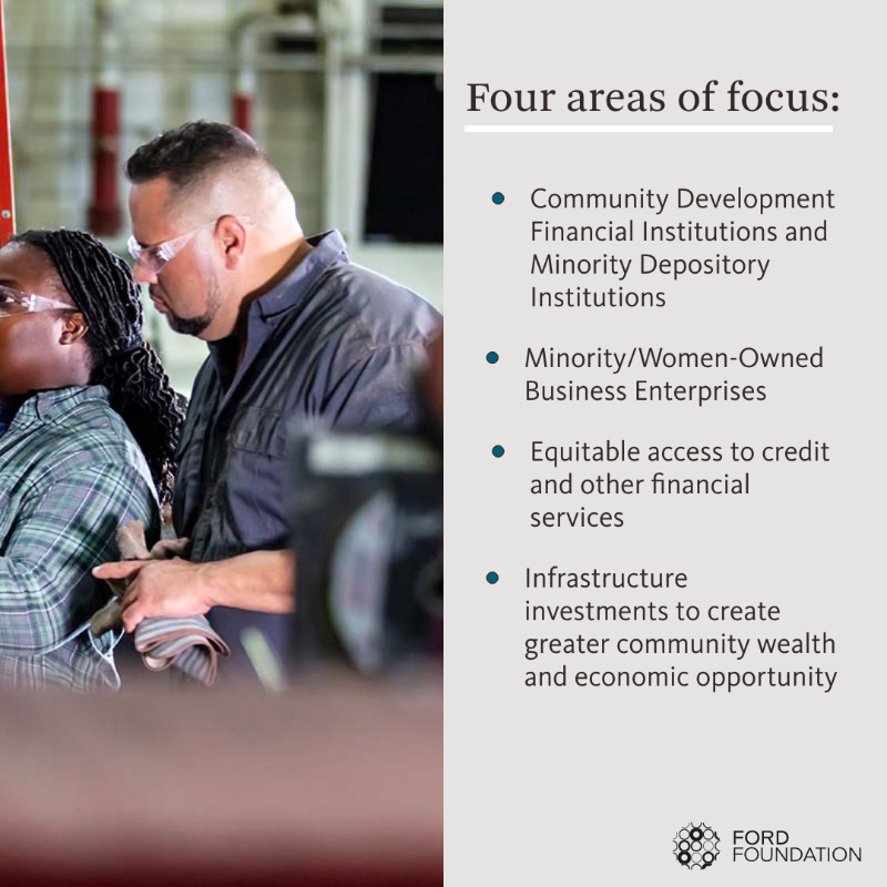 FordFoundation's tweet photo. In a historic alignment between the public and private sectors, we’ve joined a coalition of 24 organizations, including @KresgeFdn and @RockefellerFdn, to meet the moment and invest in underserved communities through strategic grantmaking.