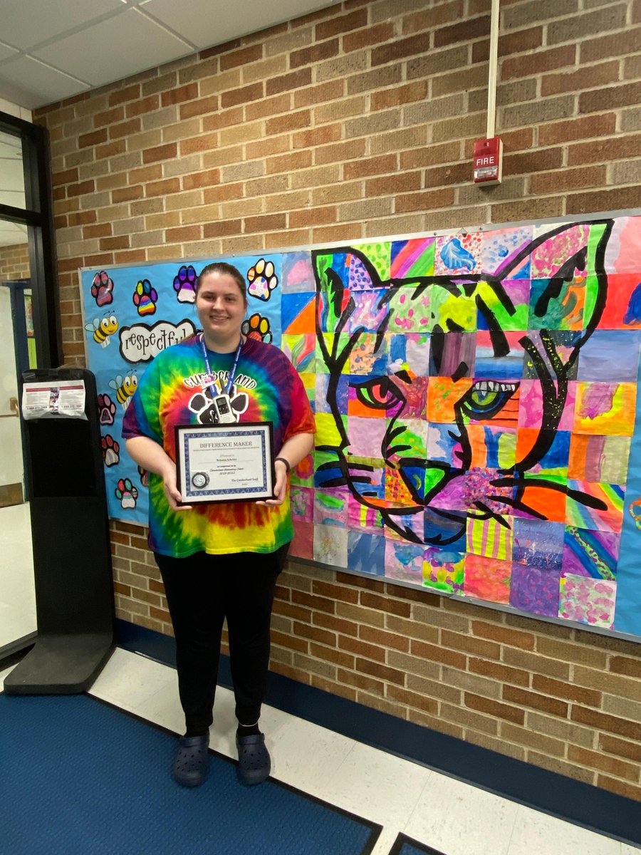 62schools's tweet photo. Brianna Schetter has been such an asset to Cumberland's Behavioral and Emotional Supported Teaching (BEST) program. Whenever the teachers are pulled from the classroom, they can count on her for support. #62learns #62united #62differencemakers #62CU https://t.co/0H6KCMd8QS