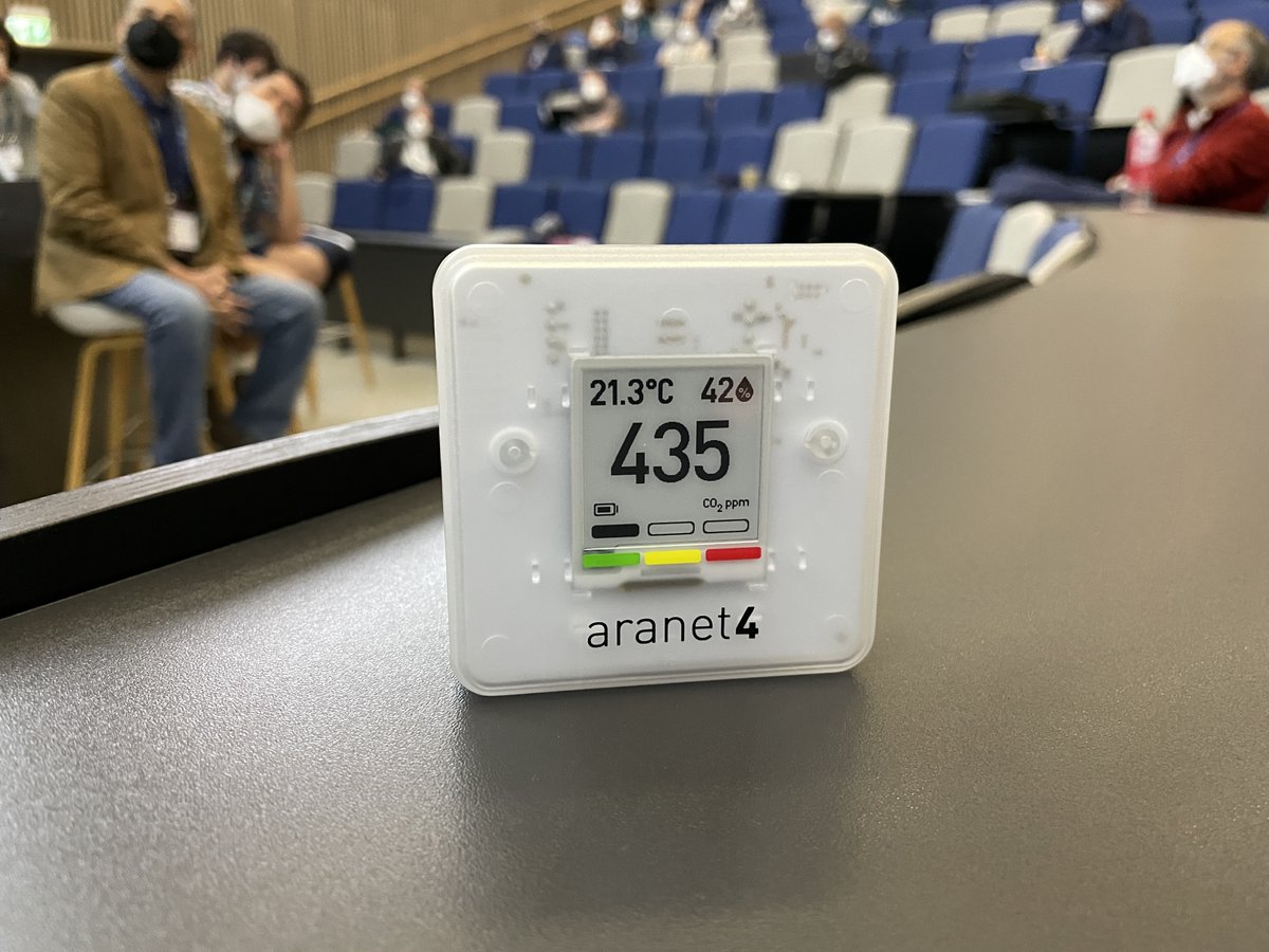 ConfXiv's tweet photo. At #ConfXV @UniStavanger we continue the tradition of #XQCD2022 PhD school (#Stavanger) &amp; conference (@ntnu) we monitor CO2 levels so that our participantscan can feel safe &amp; focus on physics. Great to see our preparations w/ improved ventilation for >240 participants pay off. https://t.co/2PgMsTKHei
