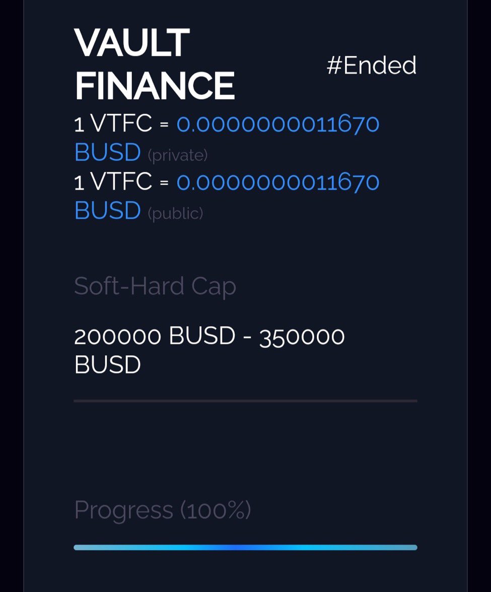 VFX_Novation's tweet photo. They said you’ll need PinkSale to fill a hardcap that size… in this market…

#VaultFinance knew better… 

350k (1200 BNB) raised in 90 minutes!

Public launch will happen on #Novation as well… No PCS!

Aug 7th @ 1600 UTC

#EliteArmy @TheVaultFinance 

#BSC #Crypto #DeFi https://t.co/JNyMDLs0Aa