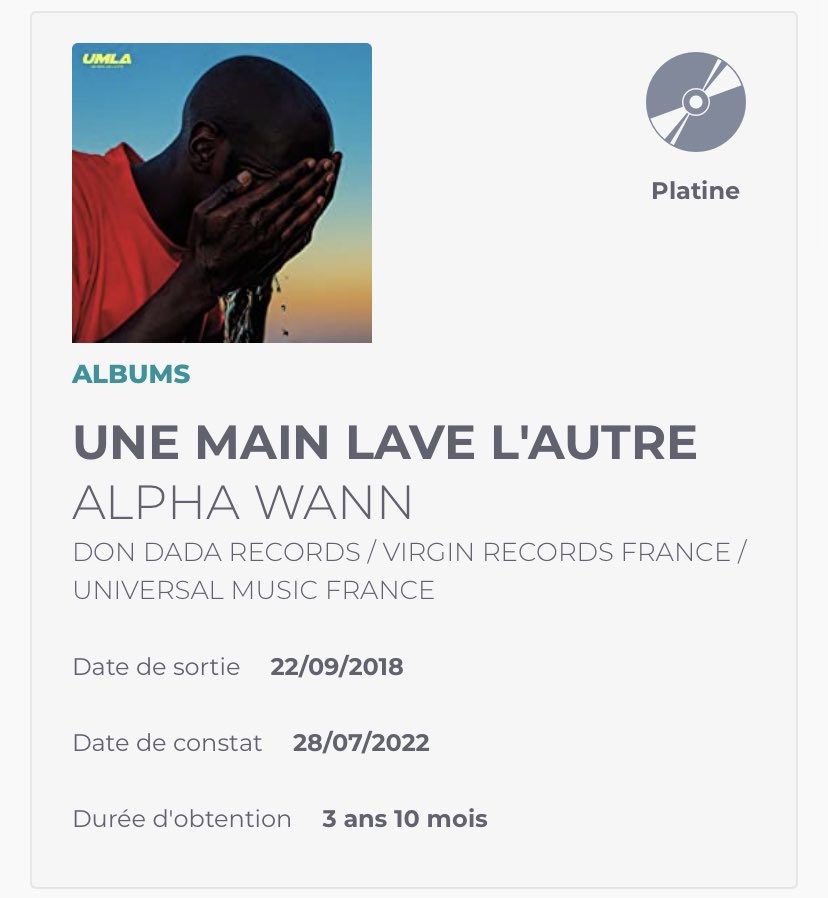 EncoreDuRap's tweet photo. Aujourd’hui est un jour de victoire pour le rap français : Adios Bahamas et UMLA sont certifiés disque de platine.

Deux albums très singuliers qui pourtant ont trouvé un large public, et qu’est ce que c’est beau de voir ça.

(petite larmichette que ça arrive le même jour) https://t.co/Jl5275VFxs