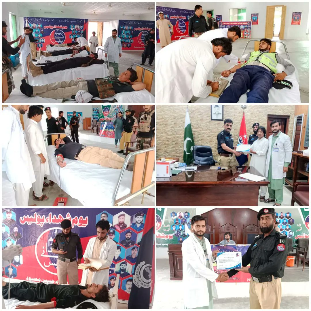 FrontierFounda3's tweet photo. Blood Donation Camp at DPO Office Tank on the occasion of Police Martyrs Day KP. Thanks to DPO Tank Waqar Ahmad khan. https://t.co/rHhFbo6Wei