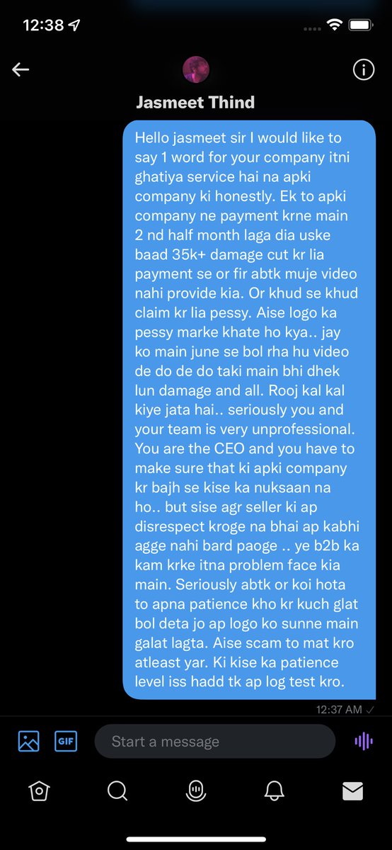 rickymallick1's tweet photo. @coutloot @ACoutloot @jugaaduu guy’s kaam krne se phle is company main soch lena 100x times. Ya mujhse contact krna main pura proof dunga ki kitna rulaya h in logo ne payment dene kr liye and 35000+ ka unnecessary damage dhika dia and payment se deducted kr lia bina proof ke. https://t.co/1bOYEkJFIY