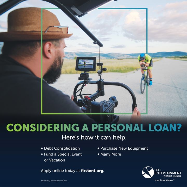 Firstent's tweet photo. Since you call the shots in your entertainment career, there’s never been a better time to invest in yourself with a low-interest #PersonalLoan. Our Personal Loans range from $500 to $30,000, with terms from 3-5 years, and low, fixed rates: https://t.co/V9GN3mFUDG #FirstEnt #loan https://t.co/1XNYNEyUAM