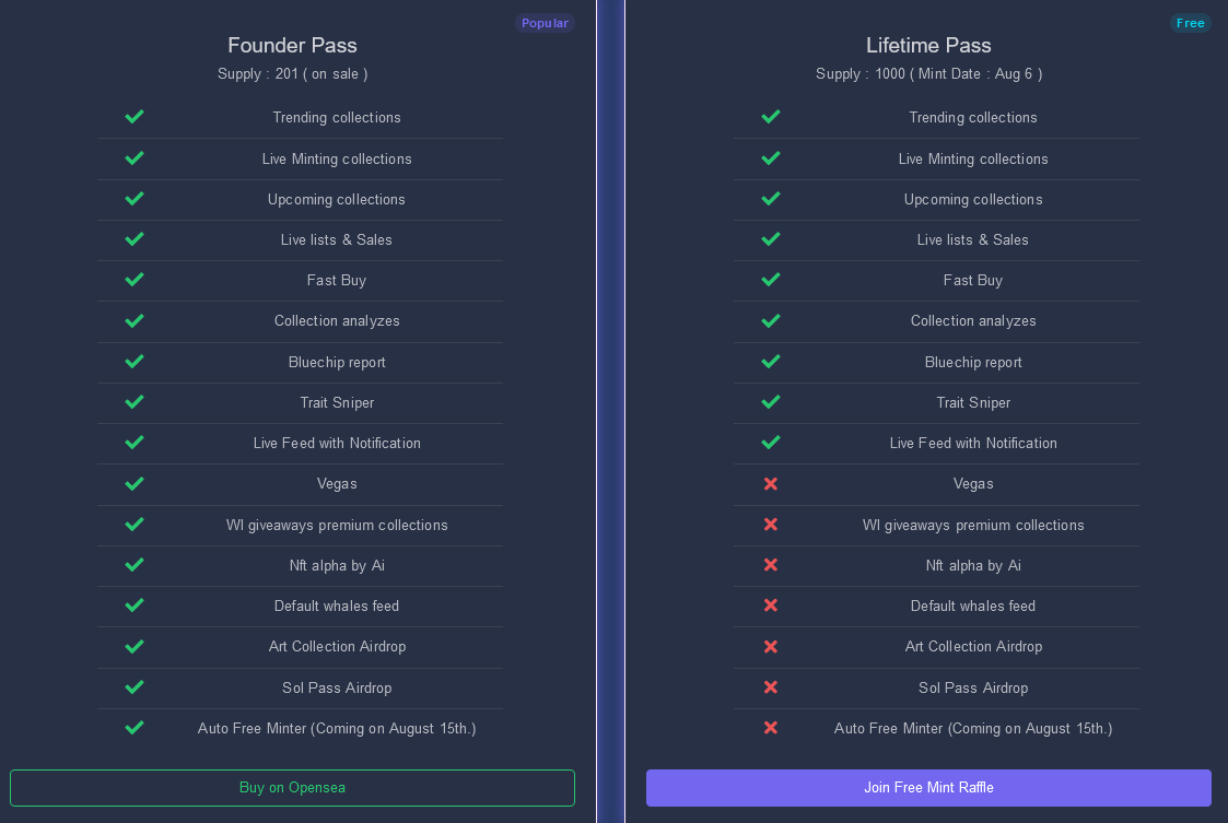 Whale Lounge (@boophaber) on Twitter photo Last days for lifetime pass free mint 6 August
Get a founder pass now & guarantee airdrop
Here some info about Lifetime & Founder Pass
Lifetime Pass airdrop, Auto free minter, Sol pass airdrop, Whale art nft airdrop, Vegas, Wl giveaways
Official link : opensea.io/collection/wha… Last days for lifetime pass free mint 6 August
Get a founder pass now & guarantee airdrop
Here some info about Lifetime & Founder Pass
Lifetime Pass airdrop, Auto free minter, Sol pass airdrop, Whale art nft airdrop, Vegas, Wl giveaways
Official link : opensea.io/collection/wha…