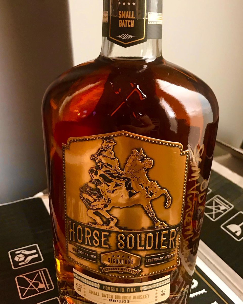 Belles2Badasses's tweet photo. “All present and accounted for, ma’am!” My very own platoon. Stocked up on the fabulous @HorseSoldierUSA bourbon. #horsesoldierbourbon #kentuckybourbontrail #seemyset #bourbon #leeredmond #kentucky https://t.co/5p1z9lZnkI
