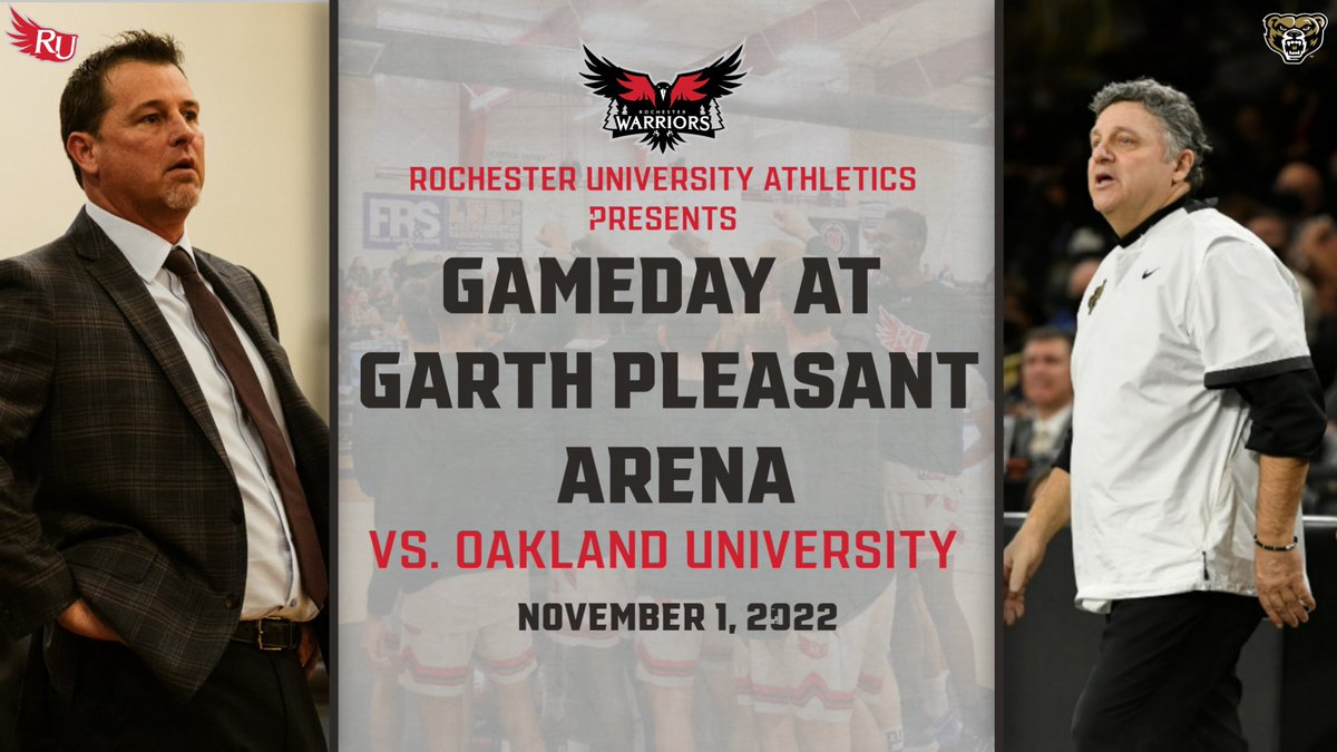 RCUWarriorsMBB's tweet photo. 🚨BIG-TIME HOME MATCHUP🚨
🆚Oakland University
🗓November 1
⏰7:00pm
🎟 https://t.co/uqZM4WeUig

Full Story➡️ https://t.co/G9yaAmgR5a https://t.co/slDrndXTHn