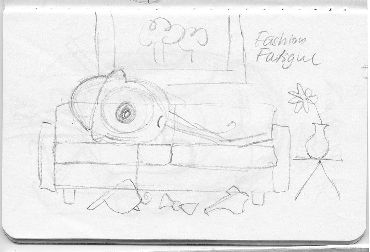 DourDarcelsNFT's tweet photo. Been thinking about some of the crazy projects I've worked on, none crazier than covering 4 fashion weeks for Nowness. The idea was that I would attend fashion shows, draw sketches and take notes on what I saw... 1/6 https://t.co/OjiIWJZnbu
