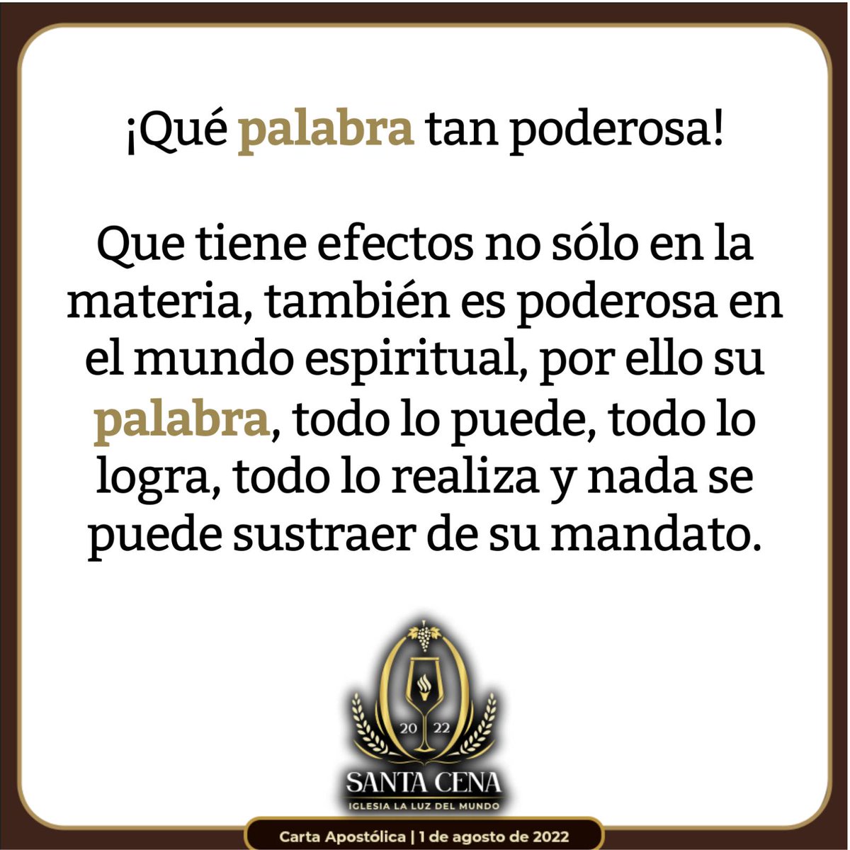 iglesialldm's tweet photo. 1 de agosto
¡Feliz Inicio de año nuevo espiritual!

La PALABRA de poder es uno de los medios para la manifestación divina.

#ElAmorNosUne | #SiempreUnidos | #SantaCenaLLDM https://t.co/k9GawtqOni