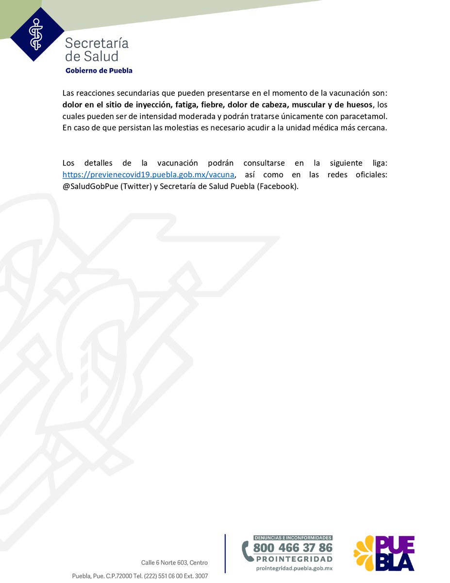 SEPGobPue's tweet photo. 🔴¡Atención madres, padres de familia y tutores!
La @SaludGobPue da a conocer la logística de vacunación contra la #COVID19 en 115 municipios del estado, podrán acudir del martes 02 al jueves 04 de agosto, en horario de 08:00 a 16:00 horas.

🗞️https://t.co/Ejjo1aEdYS https://t.co/Sh7QaI3OQa