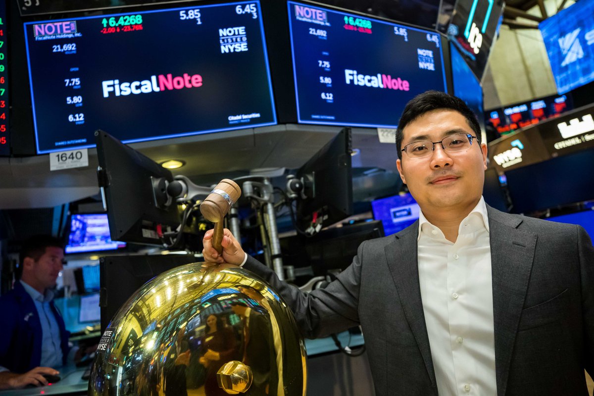 FiscalNote's tweet photo. .@FiscalNote will return for a bigger celebration this Thursday, August 4, 2022 when we ring the NYSE Opening Bell. #FiscalTakesNOTE (📸 Credit: @NYSE) @timthwang https://t.co/CNqMgVH11g