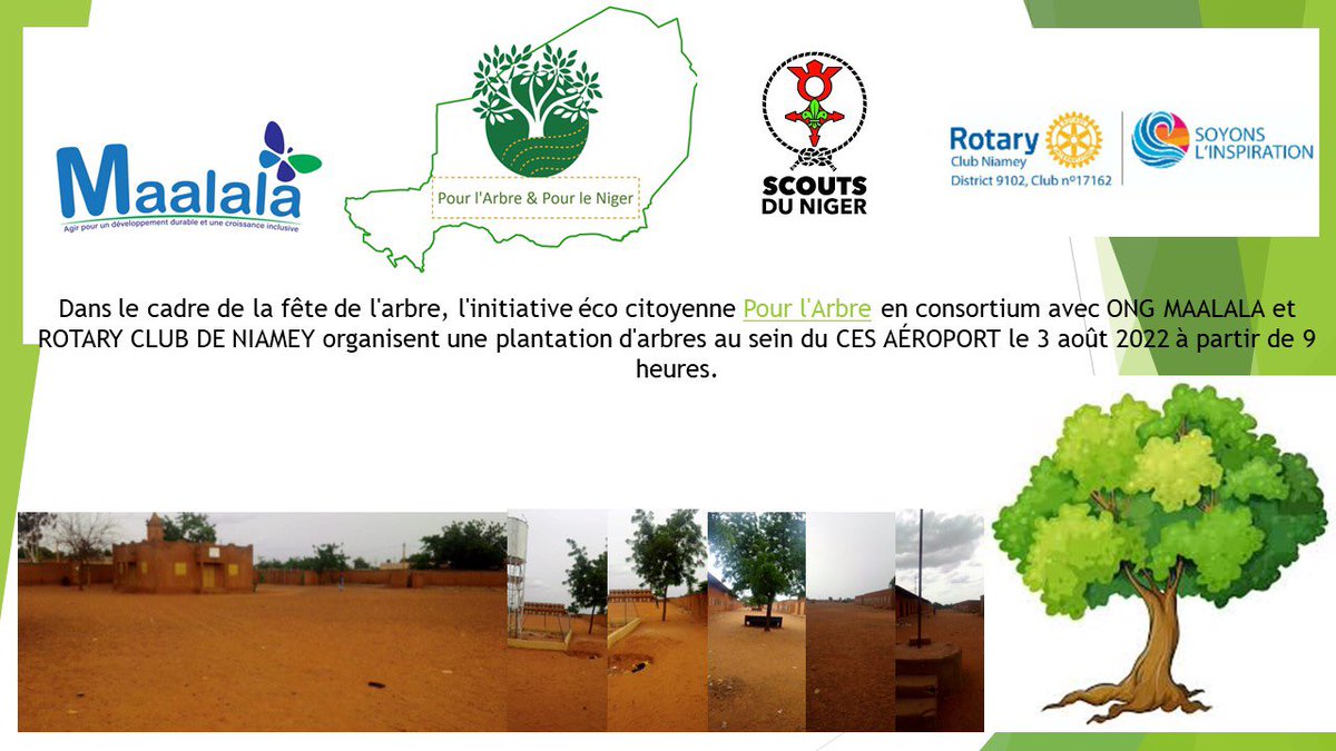ong_maalala's tweet photo. Rejoignez-nous au CES AÉROPORT pour célébrer la #Fête #Nationale de l'#Arbre pour reverdir cette école désertique ce 3 Août à partir de 9H00 https://t.co/qcu2g0FqoA