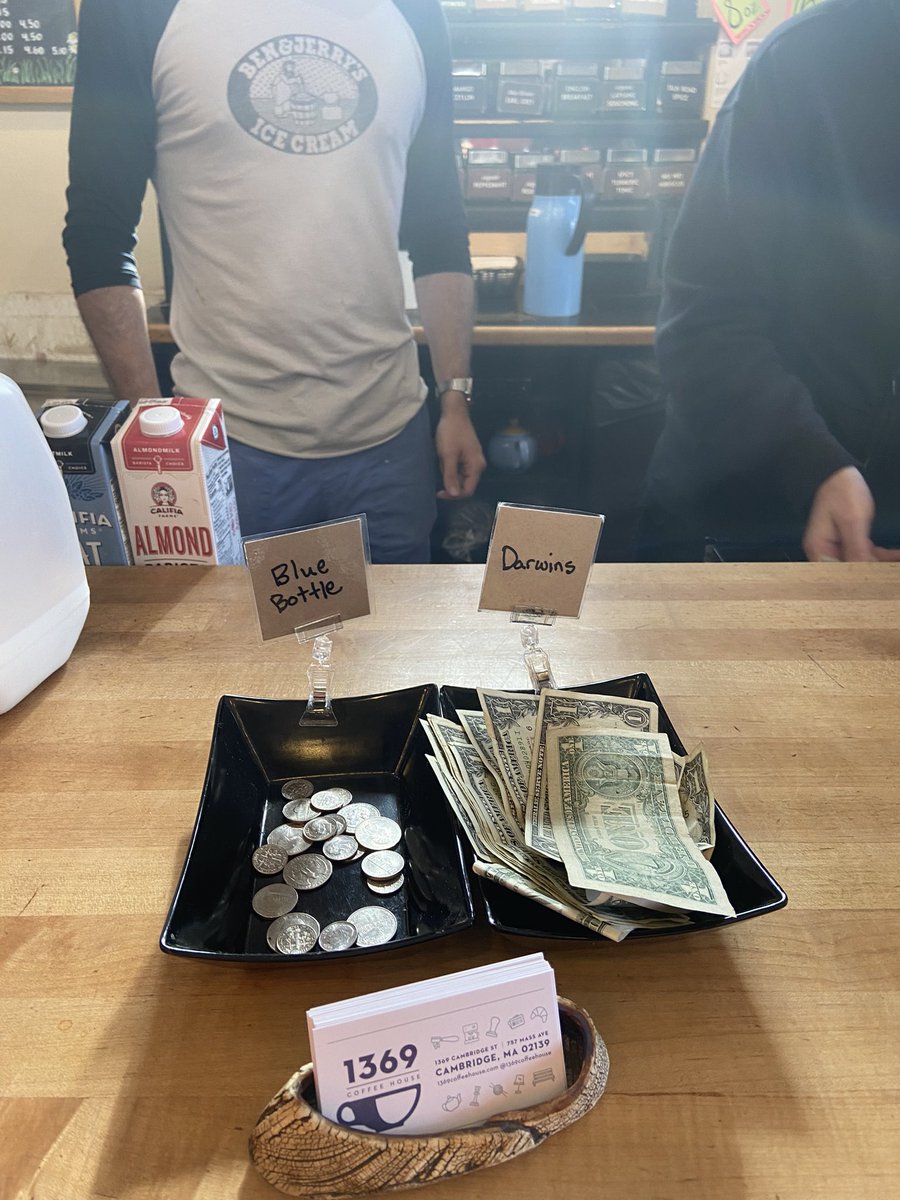1369UNITED's tweet photo. Tip jars at central today and the verdict is clear: cambridge is for union coffee @DarwinsUnited https://t.co/mmqob7O2fS