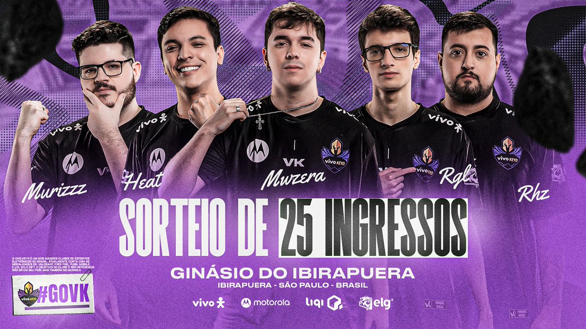 VivoKeyd's tweet photo. Vocês pedem e a gente faz! 😎

Galera, vamos sortear 25 ingressos (isso mesmo) no dia 05/08 pro Valorant LCQ que acontecerá nos dias 13 e 14 de Agosto no ginásio do Ibirapuera!

📌 REGRAS:

👉 Seguir o perfil @vivokeyd ;
👉 Dar like e RT nesse post;
👉 Comentar MUITOO #GoVK https://t.co/4LvGr879bI