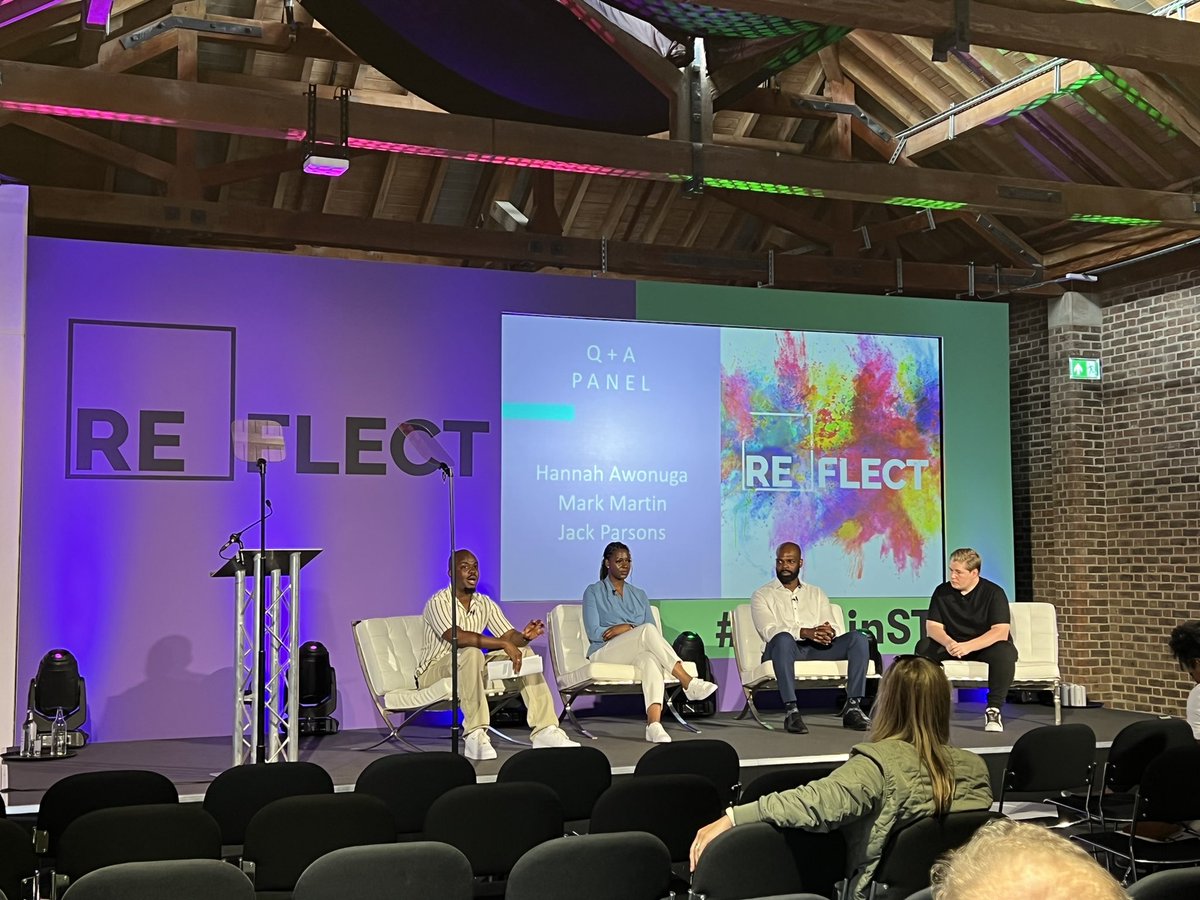 STEMRussell's tweet photo. Ex line-up wi/@RSComponents #REflect2022 2day superbly hosted by @GeorgeThePoet a nice surprise 2 see my #granddaughter in @Urban_Teacher slide He says we must engage home grown young talent that reflects the diversity of our community 👏🏼 @TheIET #inspirational
#GEMinSTEM #Stem https://t.co/GyIMRPCqdw