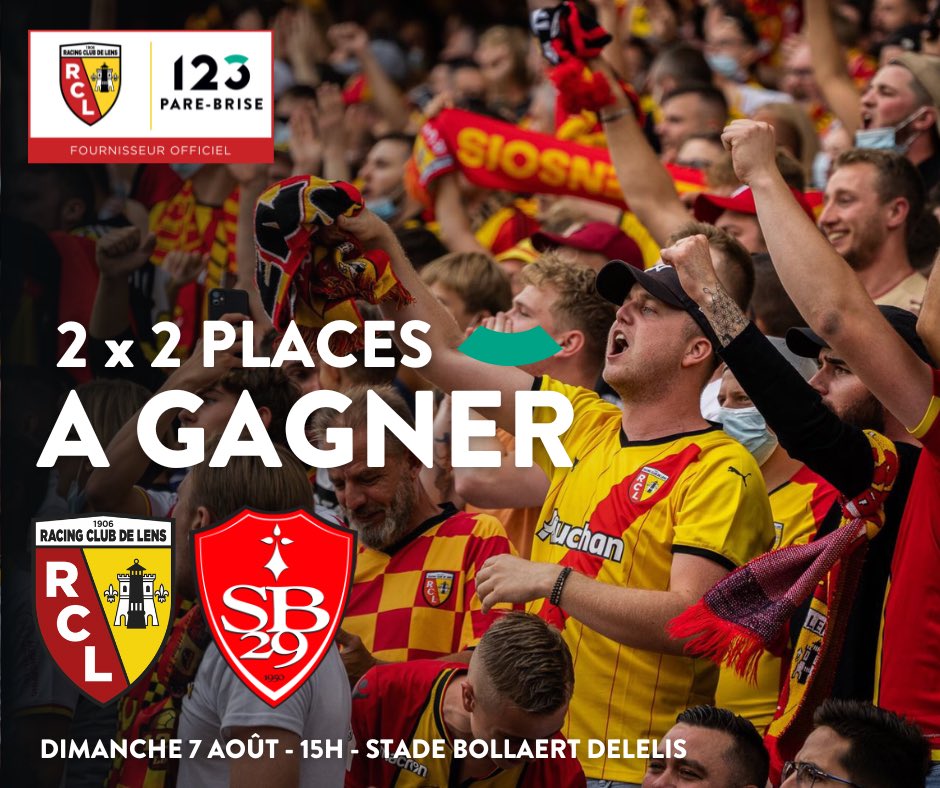 Allez la team, c’est reparti pour une saison de beau jeu et de cadeaux !!  

Prêts à vivre l’ambiance de folie à Bollaert-Delelis ? 
On vous offre des places pour le tout premier match de la saison ! 
2 gagnants auront 2 places.

Pour cela follow <a href="/123PareBrise/">123 Pare-Brise aime le sport</a> et RT !