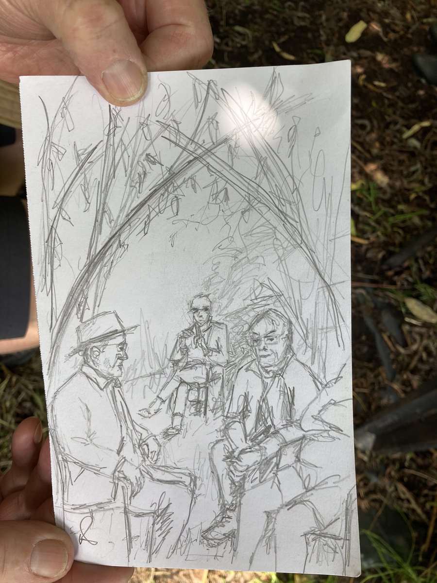 Oops! I forgot it was Drawing August Day. I made a sketchbook ready and everything. I did this drawing at a well being campfire group I took Dad to. Then I gave it to them for their shed so it’s not in my book! Hahaha! <a href="/outdoors4allFS/">Outdoors4all</a>