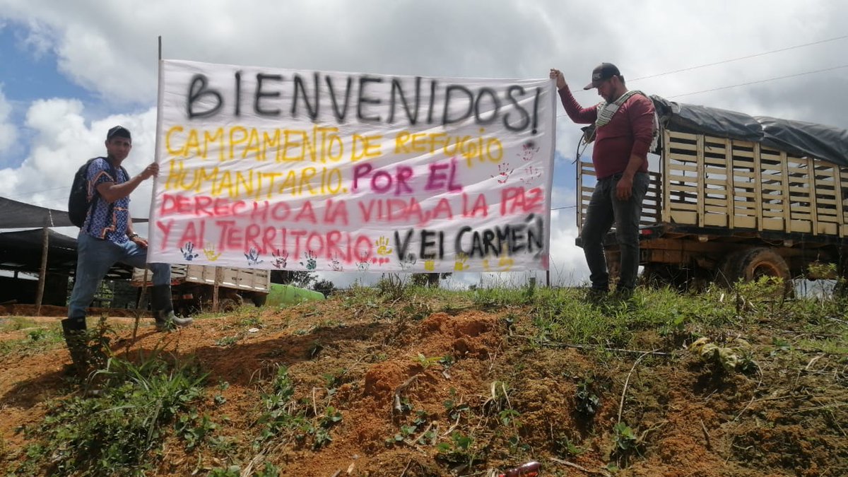 CAHUCOPANA's tweet photo. #Atención 🆘 #Antioquia

Ante el aumento de violencia y la constante violación a los derechos humanos e infracciones al derecho internacional humanitario,las comunidades minero campesinas de varias veredas de #Remedios, se declaran en refugio humanitario en la vereda El Carmen 🕊️ https://t.co/pWCCxaEjMI