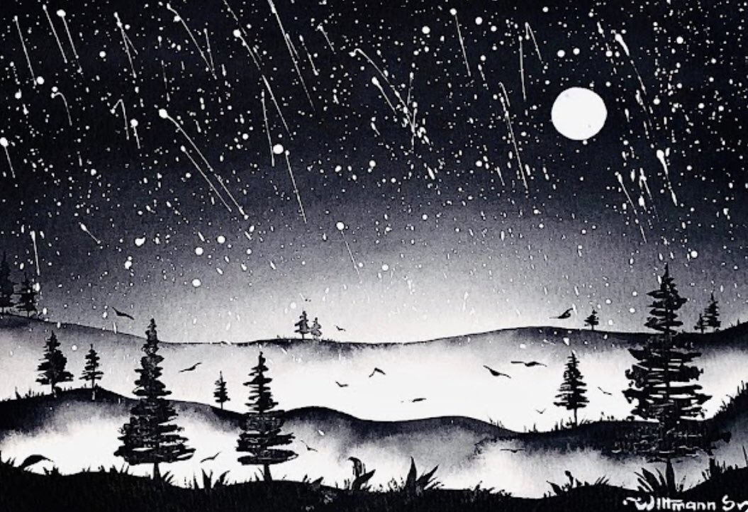 🖤 “Black Night #1” 🖤
Watercolor painting by me 🧑‍🎨 

#art #painting #nft #NFTArts