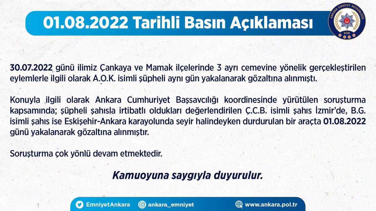 01.08.2022 Tarihli Basın Açıklaması ⚠️