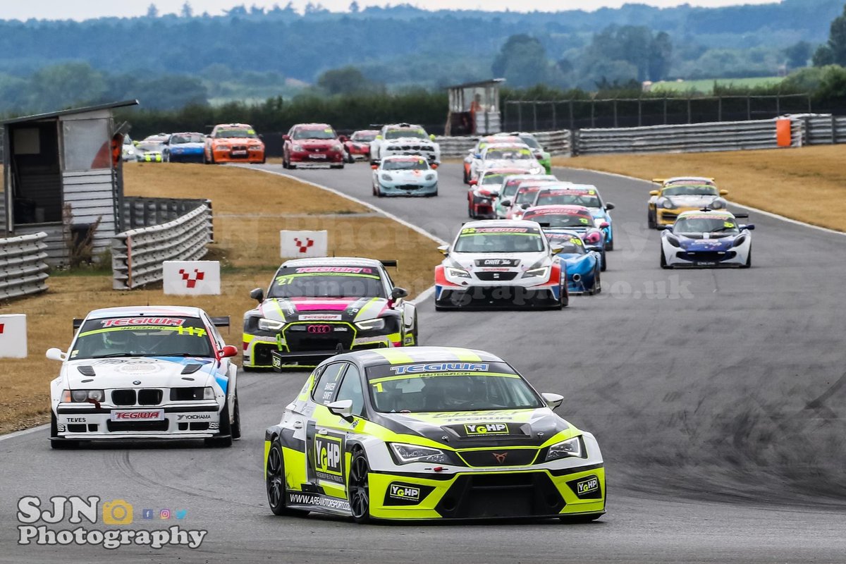 The YGHP / Area Motorsport Cupra TCR car leading the pack at Snetterton.

Round 4 of Club Enduro seen the Area MS team qualify in 2nd position. 

After 3 hours of intense racing the team crossed the line in 1st position making it 3 out of 4 wins. 

Photo Credit: <a href="/sjnphotographer/">SJN Photographer</a>