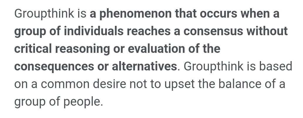 VMatiru's tweet photo. @AmyDickman4 @CWitvrouwen @FattebertJ @morss_alex @LauraDBertola @ColleenBegg1 @AdamHartScience @GeorgeMonbiot @m_ogada The "peers" being exactly that! A bunch of people who think alike also known as groupthink https://t.co/5y8xGHyPvl