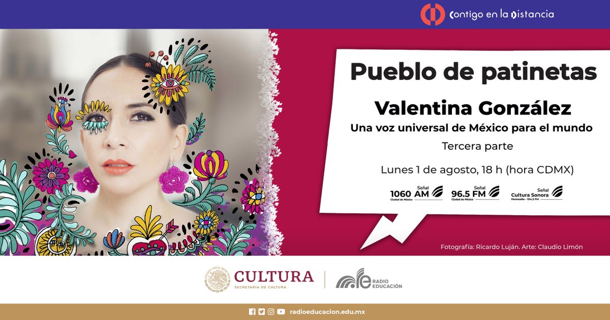 Hoy en #PuebloDePatinetas 🛹🎶

Seguiremos conversando con la cantante y compositora <a href="/ValentinaGlezR/">Valentina Gonzalez</a>; y en esta emisión escucharemos algunas de sus canciones para amenizar nuestra tarde 🎧

¡No te puedes perder de esta prodigiosa voz! 😱🎶📻

⏰ 18 h
📻 1060 AM, 96.5 FM #CDMX