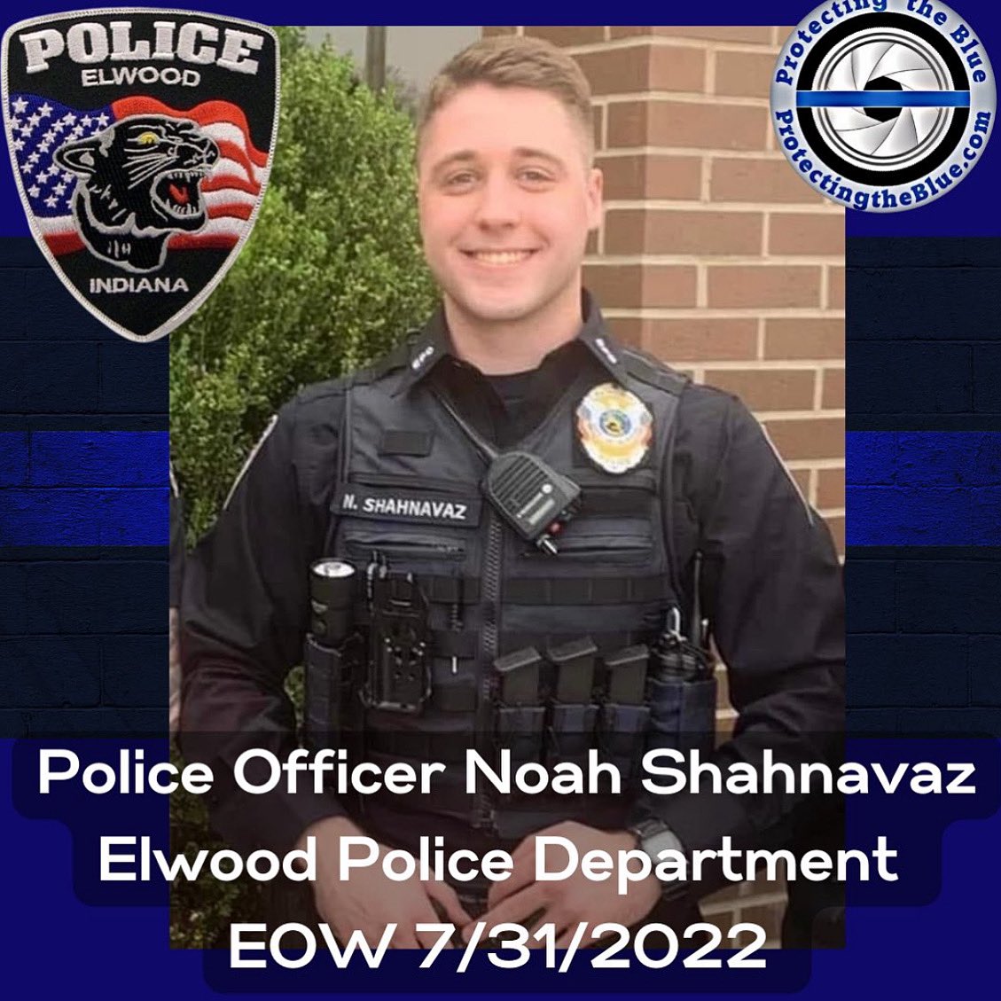 Praying for his friends and family. Another heartbreaking loss that could’ve been avoided.  Thank you for your service and dedication. #protectourpeople #elwoodpolicedepartment