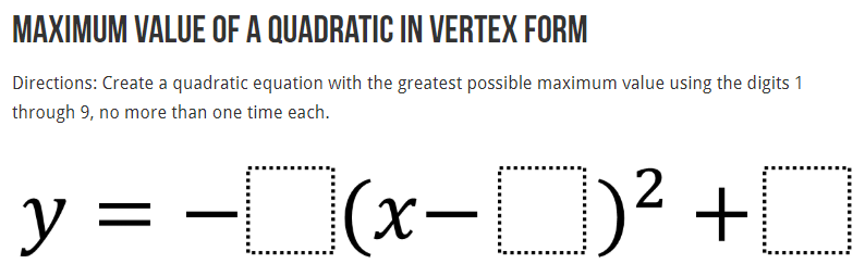 robertkaplinsky's tweet photo. I did not realize how little I understood about quadratics until I created this problem &amp; didn't know how to solve it. It helped me build conceptual understand and I hope it will help your students as well. Hints &amp; answers on @openmiddle: https://t.co/k0YnpAsnYE #iteachmath https://t.co/rEYN4i4Etv