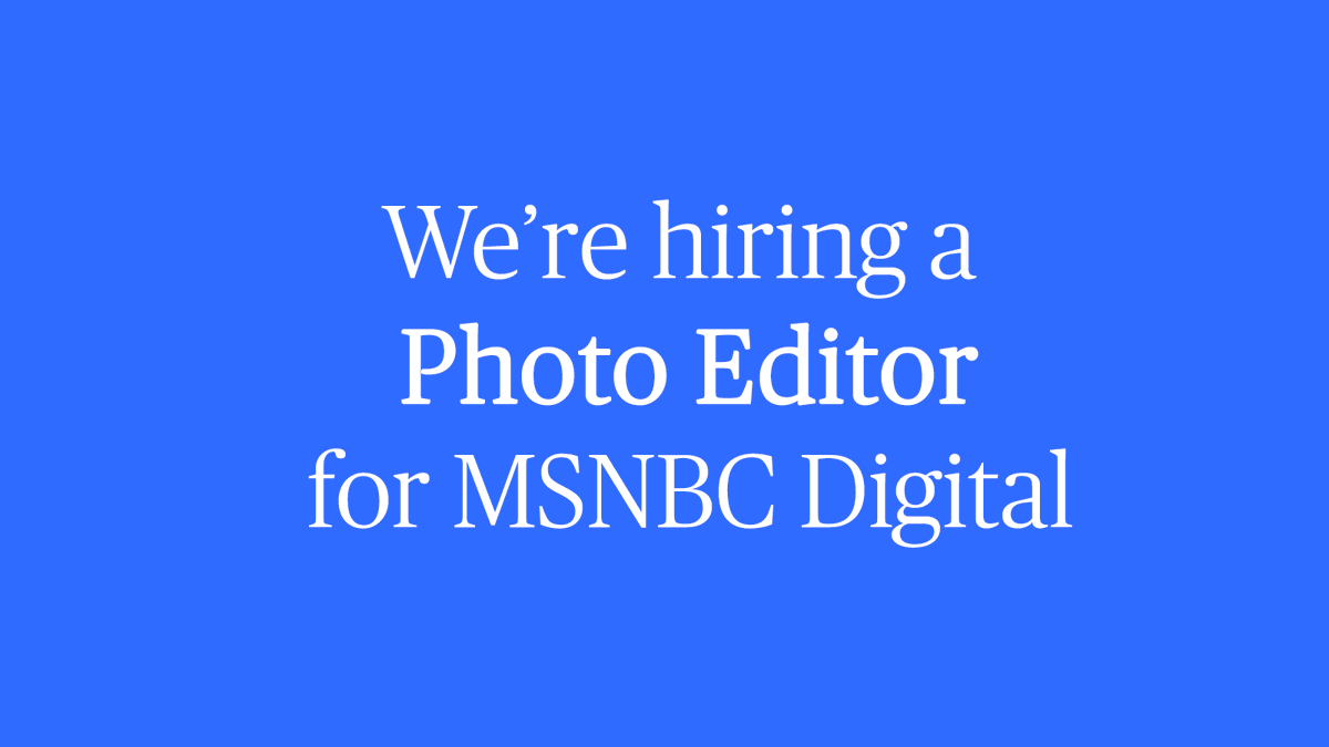 We're hiring a Photo Editor to join our @MSNBC Digital team📸 This position is full-time contract for 18 months, based in NYC, + must be authorized to work in the US. Feel free to flag resumes to me at chelsea.stahl@nbcuni.com. More details below: jobs.smartrecruiters.com/NBCUniversal3/…