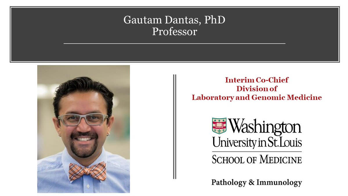 washu_pathology's tweet image. Dr. Gautam Dantas, @volatilebug, will serve as interim Co-Chief of our Division of Laboratory and Genomic Medicine. His extensive research experience lends him perfectly to support growth of the outstanding research conducted within LGM. Congratulations Dr. Dantas! @GronowskiAnn