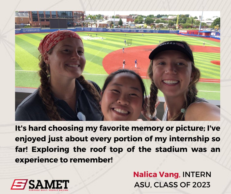 sametcorp's tweet image. Intern, Nalica Vang, Senior at Appalachian State in Construction Management had this to say about her intern experience.
(LtoR: Jacinda Chapman, Nalica Vang, Chloe Page)
#thisissamet #sametcorp #appalachianstate #constructionmanagement #internship