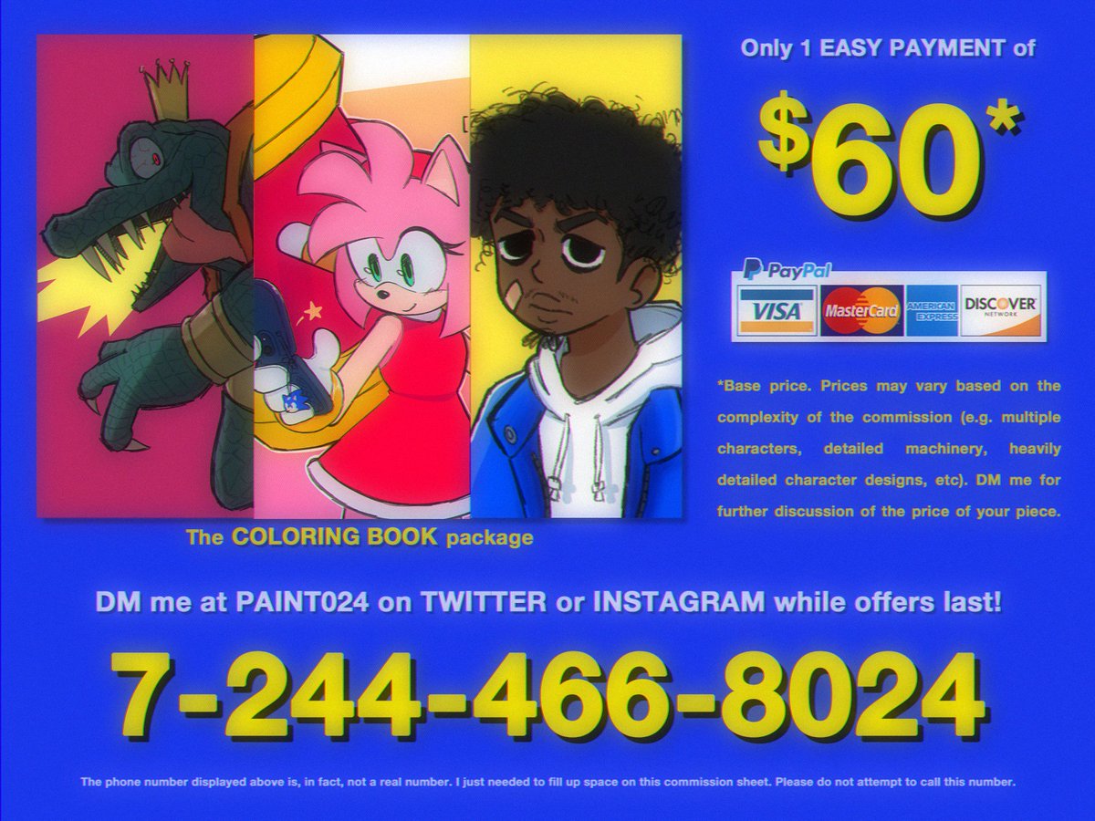 Paint024's tweet photo. 🚨 LISTEN UP YALL 🚨

I'M OFFICIALLY OPENING UP COMMISSIONS!!

Peep the replies below for a more detailed explanation of each package

Likes and RTs are very appreciated, spread the good word!! https://t.co/m8HET584f4