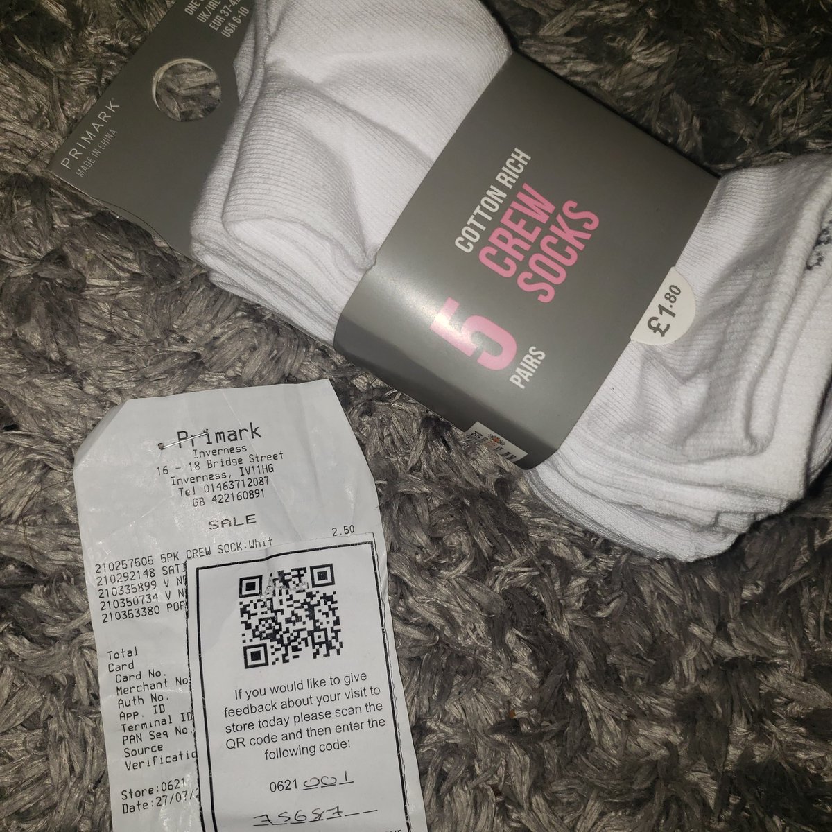 letsmakesteak's tweet photo. @Primark So I know it's not much I picked it up bc it's 1.80 let's go cheap socks nae bother then get 🏡 and it's 2.50 I'm skint ya so pls don't come for me I was thinking of sewing my hole-y🧦 I'm that broke. I try 2 do the feedback and it says invalid. What am I doing wrong? 😂 https://t.co/l1qjo7u8yt